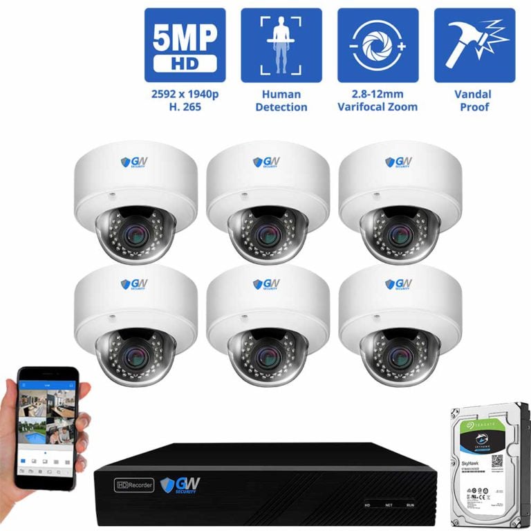 8-Channel 5MP IP POE System with 4 × Varifocal 4X Optical Zoom Dome Cameras & 4K NVR
